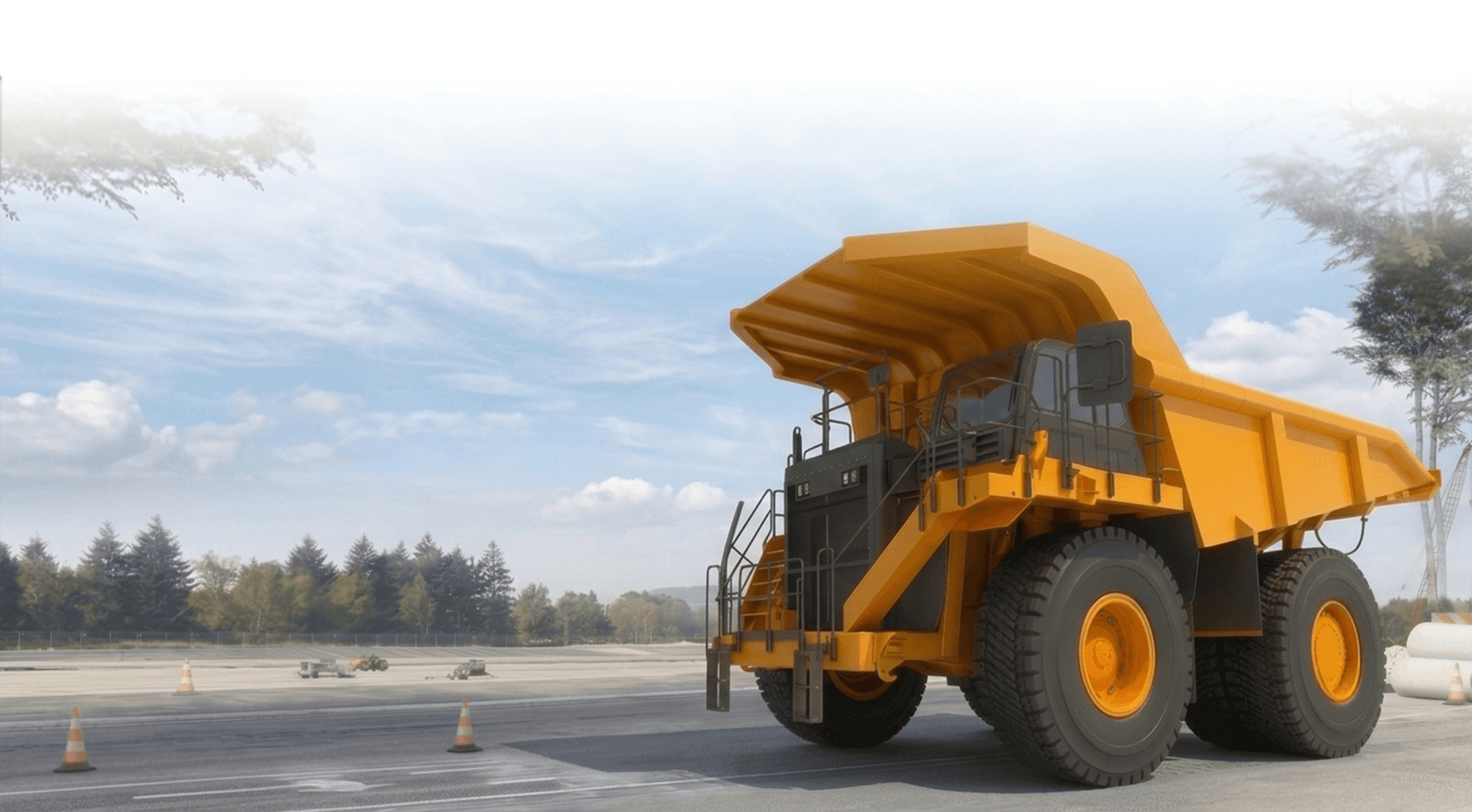 Off-highway haul truck showing where APC supplies rugged computing, sensing, connectivity and in-cab display technologies